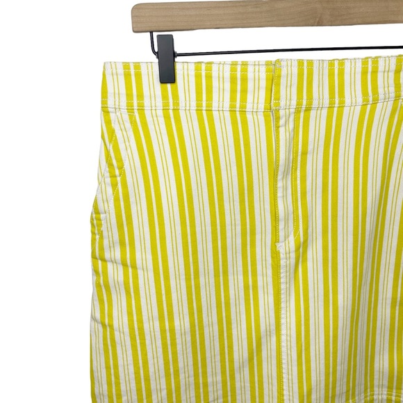 LOFT yellow white Striped Pocket Shift Skirt NWOT size 6 - Picture 5 of 7